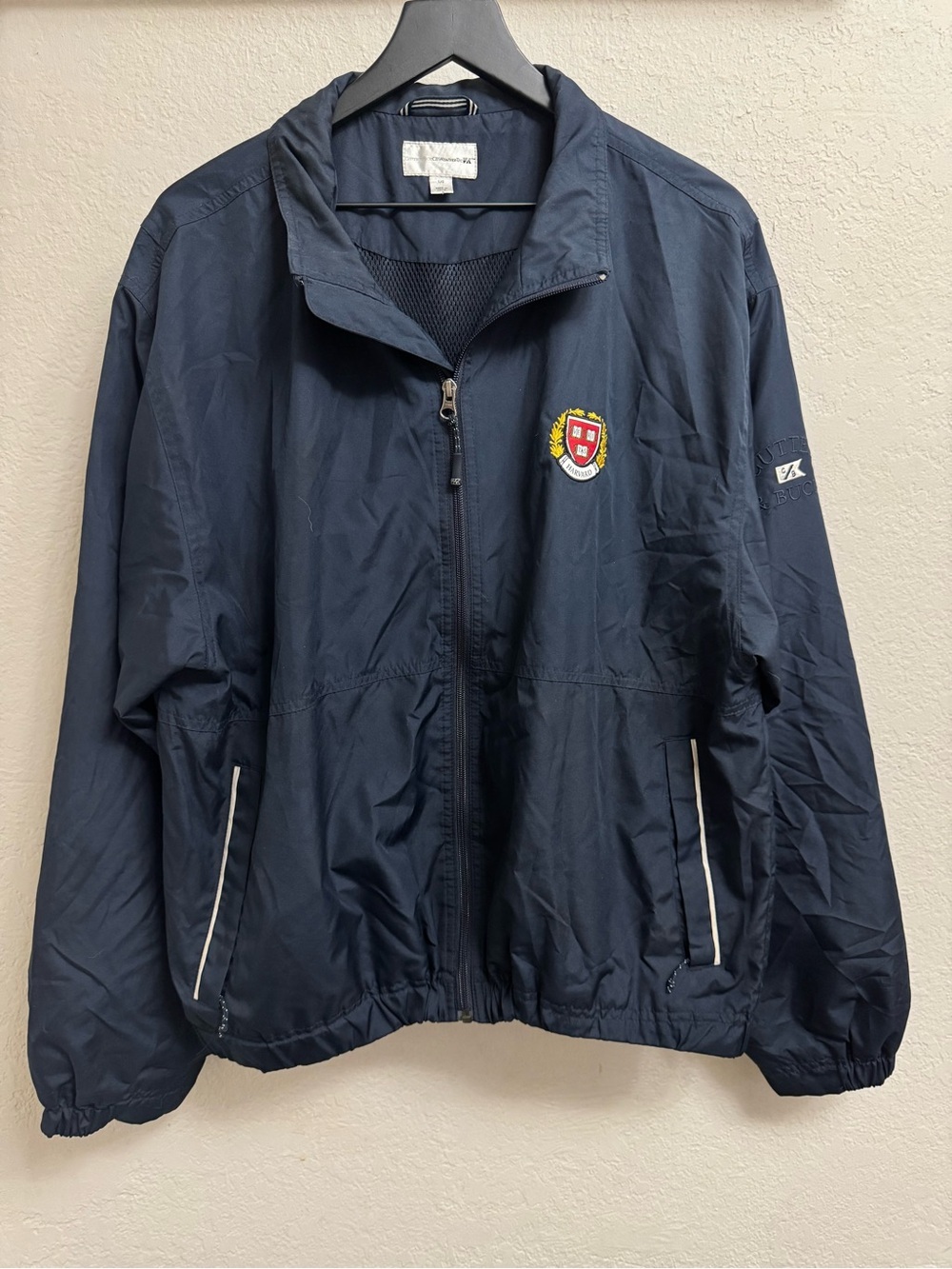 Cutter & Buck Navy Windbreaker with Crest Patch